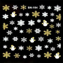 Красота женская мода Рождество стикеры 3D на ногти Nail Art наклейки украшения снежинка снеговик