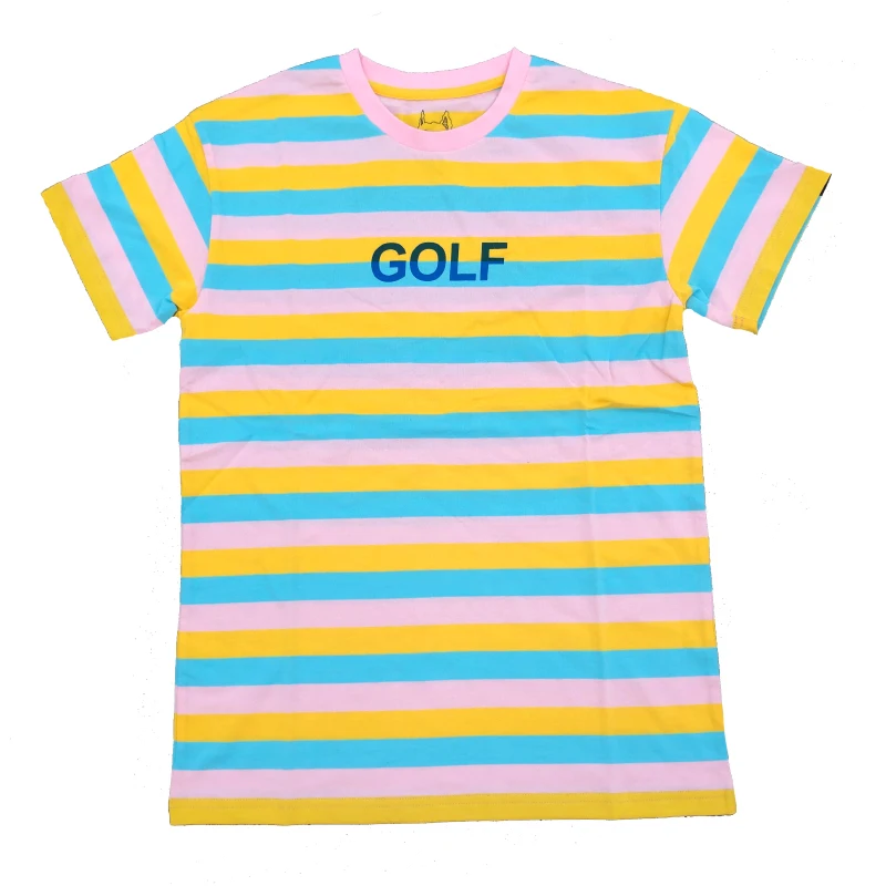 Новинка года; полосатые футболки с надписью «golf Le Fleur Tyler The Creator»; футболка в стиле хип-хоп; уличные хлопковые футболки для скейтборда; футболка;# AB50