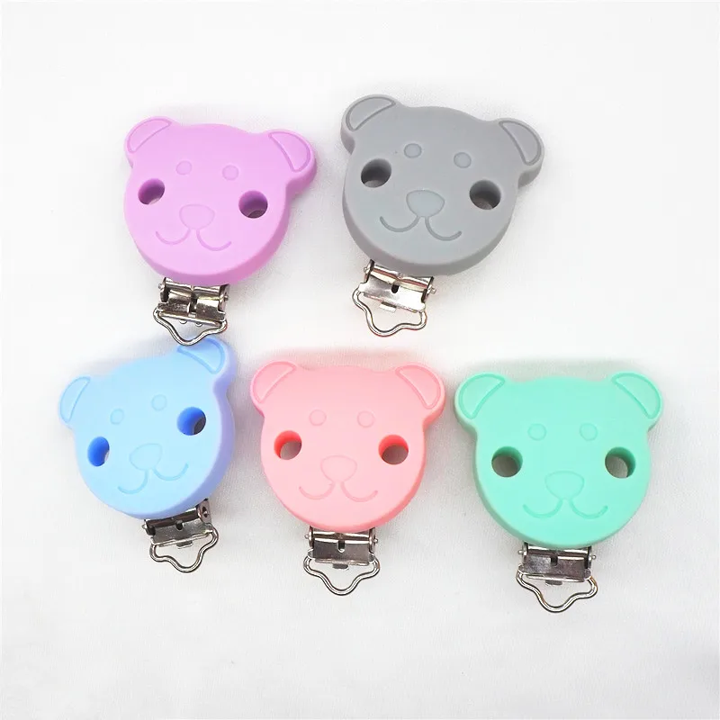 Chengkai 10pcs BPA Free Silicone Bear Clips DIY Baby Pacifier Bear Chupetero Chain Craft Clip Nurse Toy Gift Accessories