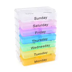 Еженедельно случае таблетки медицины пластиковый контейнер для хранения Коробка для 7day Планшеты сортировщик обойтись ежедневно таблетки