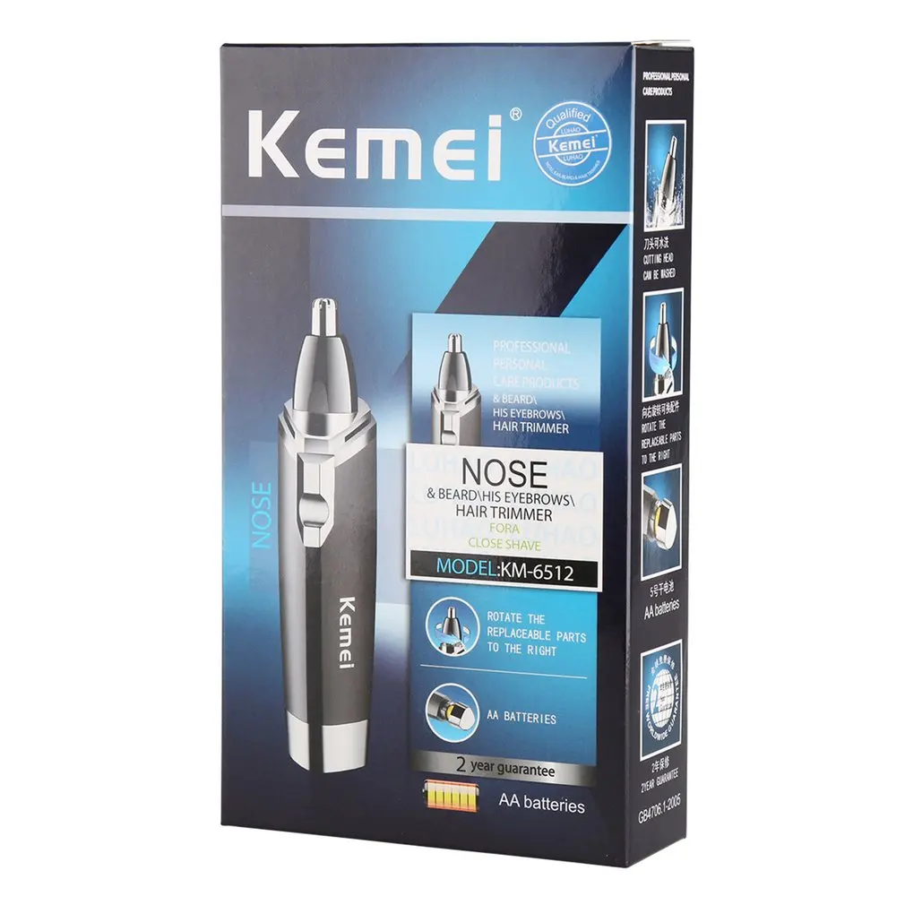 

KM-6512 Electric Nose Trimmer Beauty Nose Ear Hair Trimmer Removal Safe Face Care Razor Cleaner Portable Travel Shaver