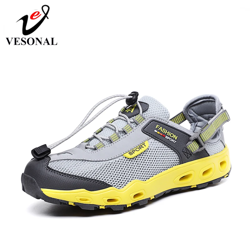 

VESONAL Summer Mesh Men's Sandals Sneakers Men Shoes Casual beach Outdoor Wading Breathable Male Footwear Sandalias