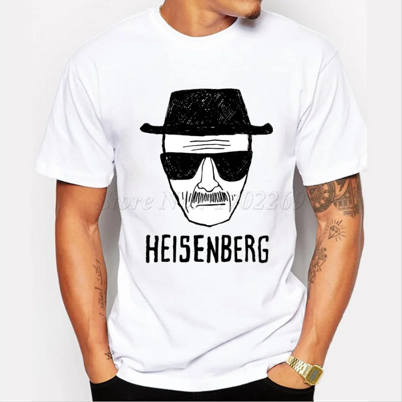 

2018 Men's Fashion Breaking Bad T Shirt Heisenberg 3D Printed shirt Walt White Short Sleeve Tee Hipster Hot Sale Tops