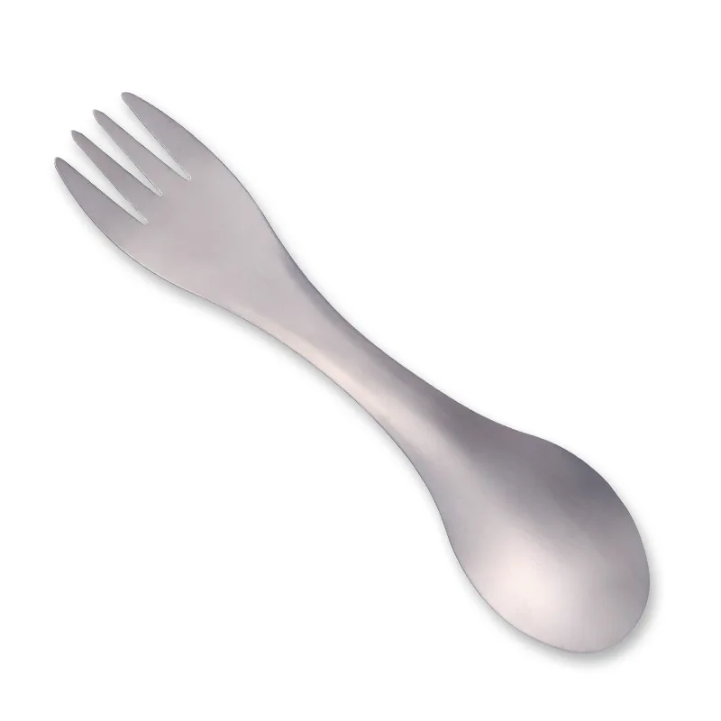 Deemount cuchara tenedor 2 en 1 ultraligero 18 gramos de aleación de titanio vajilla para el ciclismo al aire libre Camping Picnic Catering cena servicio
