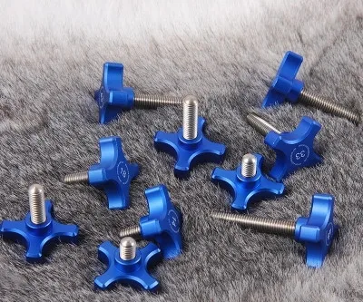 4pcs M5 aluminum knurled knob screws hand twist screw bolt rotating bolts