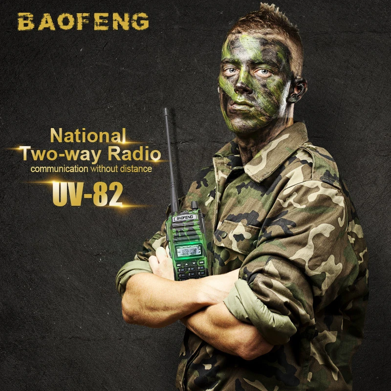 2PCS/Lot BAOFENG UV 82 Camouflage Dual Band VHF UHF Military Intercom ...
