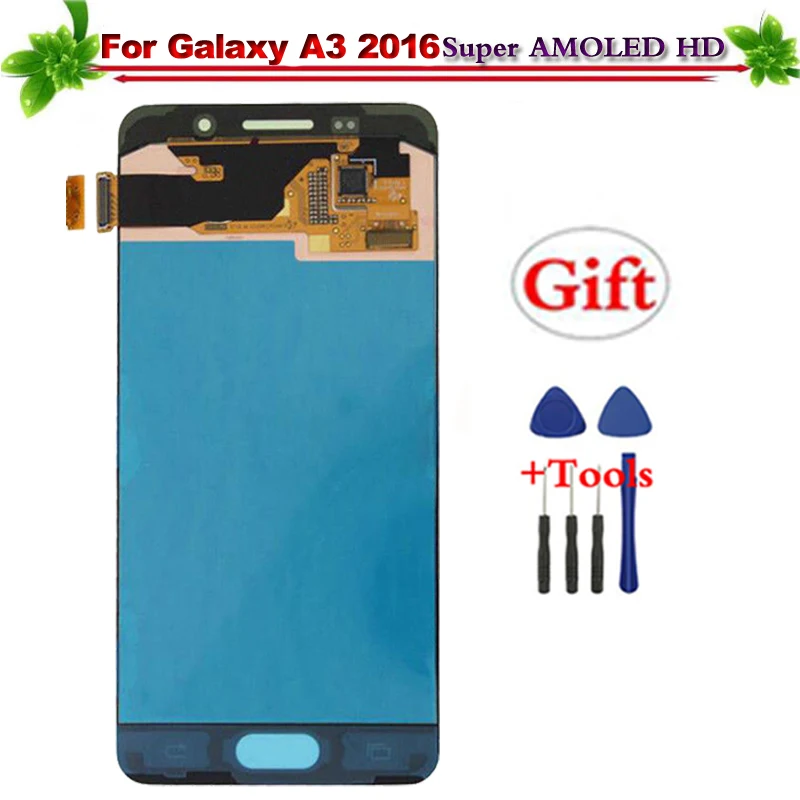 

Super Amoled For Samsung Galaxy A3 2016 A310 A310F A310H A310M LCD Display Touch Screen Digitizer Assembly Replacement