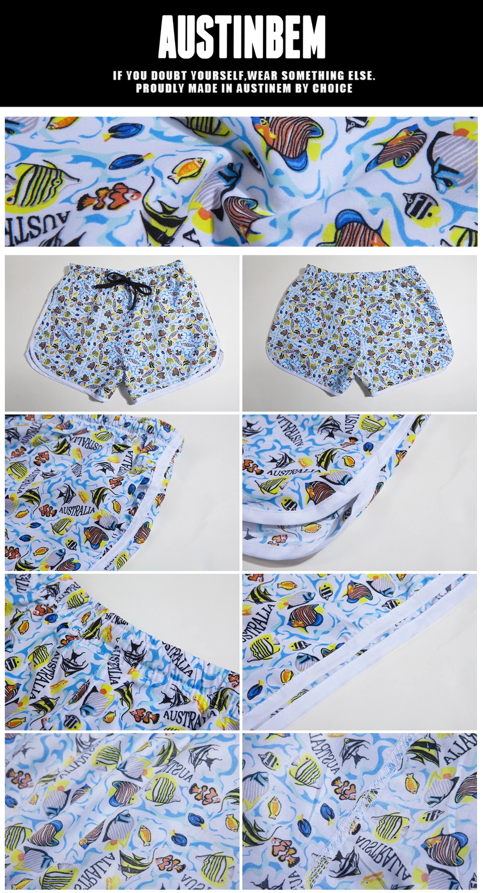 Shorts de praia e surfe