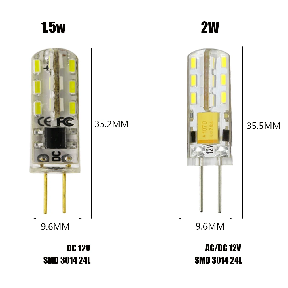Светодиодная лампа G4 12 В AC DC SMD 2835 3014 точесветильник светильник с углом луча 360