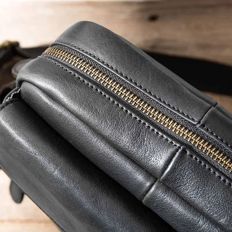 AETOO Shoulder bag men's leather casual men's bag head layer cowhide vertical soft leather men's Messenger bag