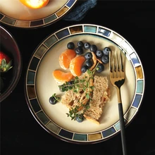 EECAMAIL американский стиль ручная роспись печи изменение глазури керамическое творчество западное блюдо десертная тарелка салат тарелка стейк тарелка