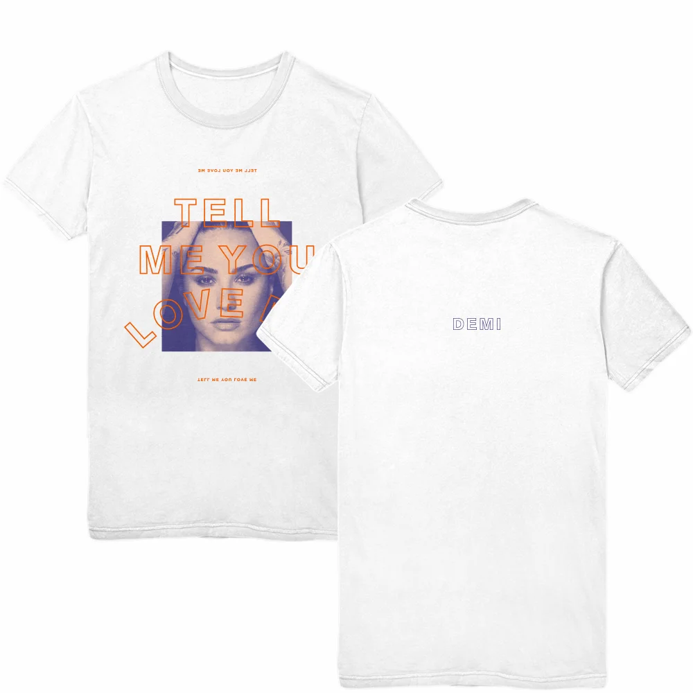 

GAAJ "Demi Lovato Tell me you love me" T Shirt Women Solid Design Fashion Woman T-Shirt Women Loose T-shirt Lovers O Neck NY845#