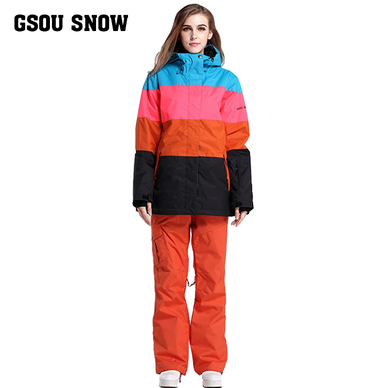 

New Gsou snow ski suit women's suit thick and warm light outdoor ski suit winter.