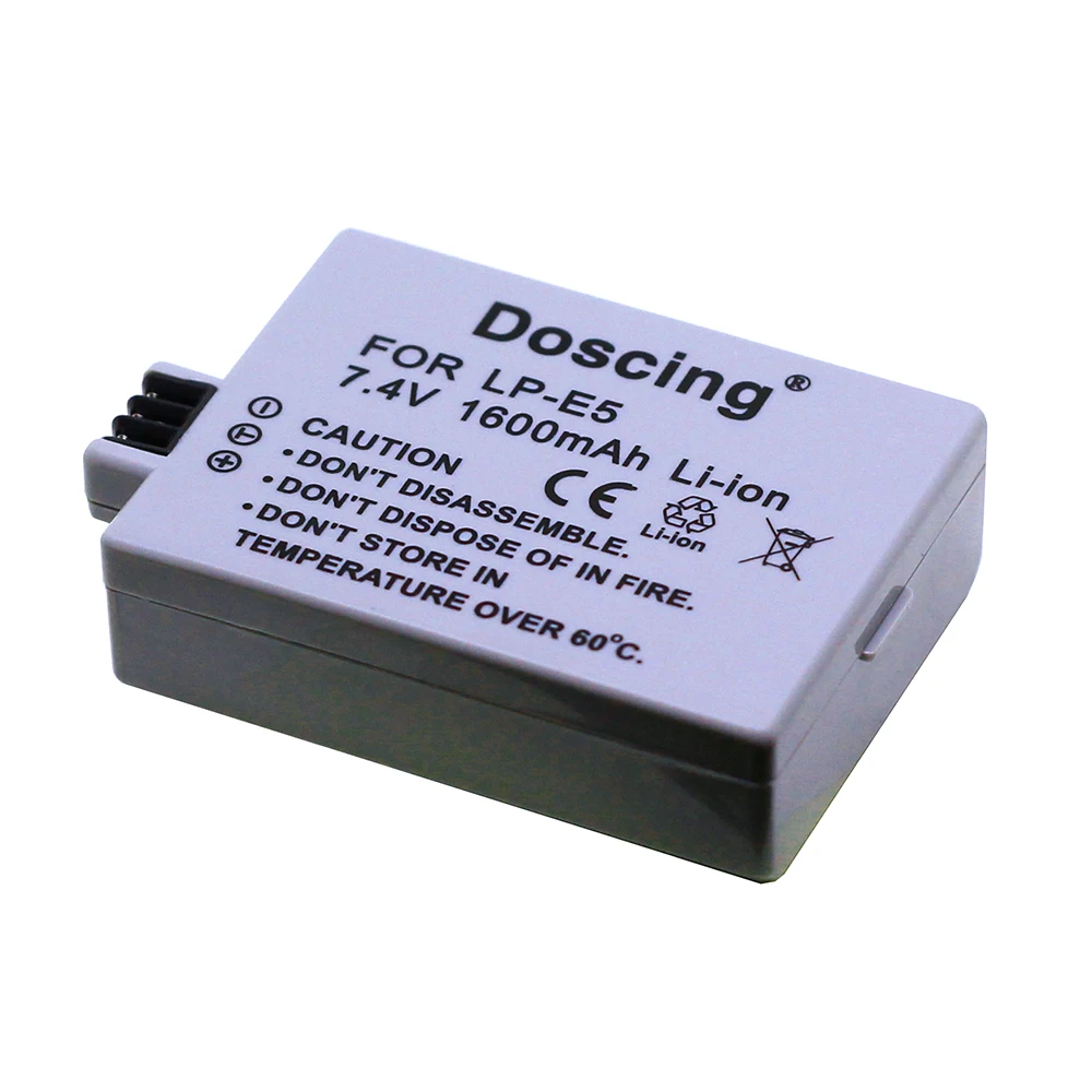 

Doscing NEW Replacement 7.4V 1600MAH Rechargeable Li-Ion Camera Battery for CANON LP-E5