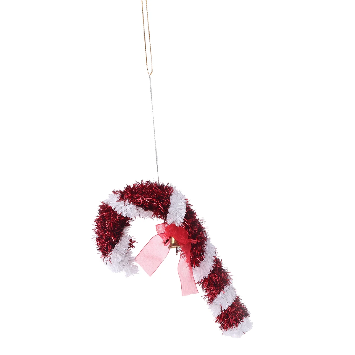 Glitter Walking Stick Christmas Ornaments Decorative Pendants Hanging