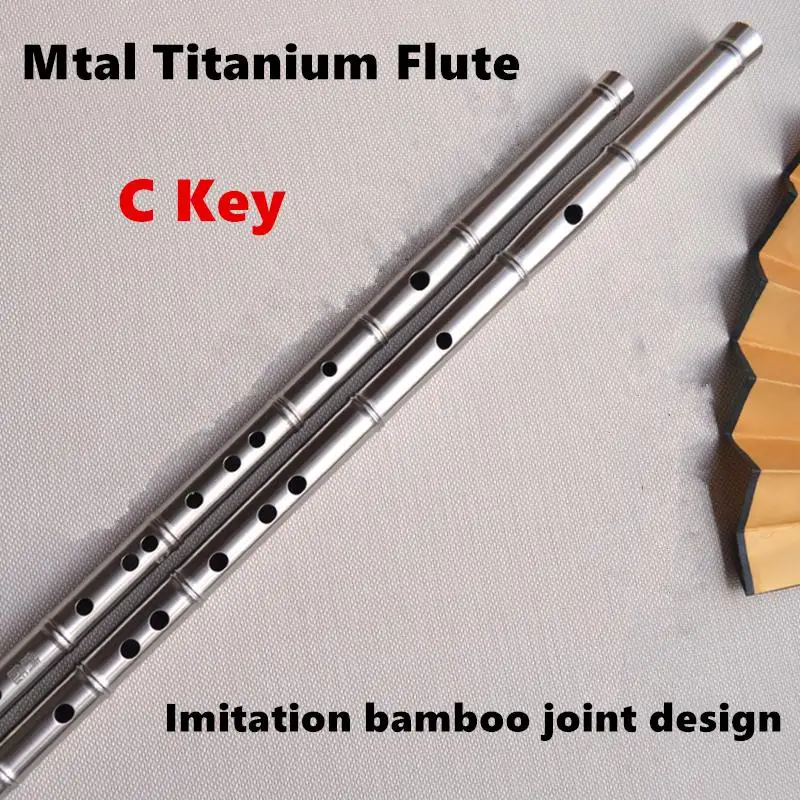 

Titanium Metal Flute C Key Imitation Bamboo Joint Concert Flute Professional Music Instrument Metal Flauta Self-defense Weapon