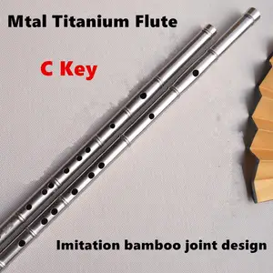 Titanium Metal Flute C Key Imitation Bamboo Joint Concert Flute Professional Music Instrument Metal Flauta Self-defense Weapon Titanium Metal Flute C Key Imitation Bamboo Joint Concert Flute Professional Music Instrument Metal Flauta Self-defense Weapon