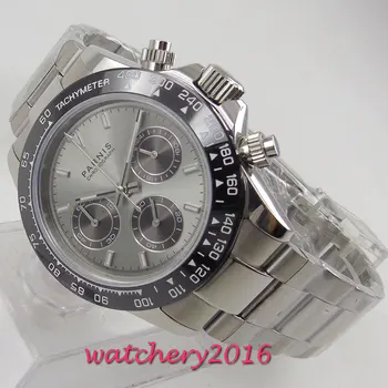 

New Arrive 39mm PARNIS Grey Dial Chronograph Sapphire Glass Quartz Movement men's Watch