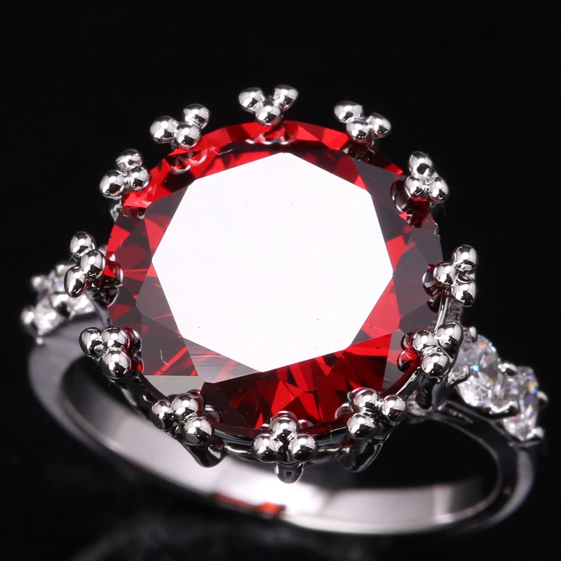 Гладкая Oxblood красный гранат стерлингового серебра 925 Для женщин Модные украшения