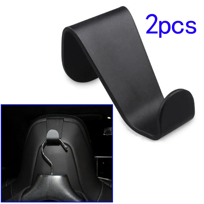 

2pc Bag Car Hook Holder Seatback Hanging For Tesla Model S X Aluminum Alloy 7.4x 4.2x 4.8cm Coat Practical Accessories