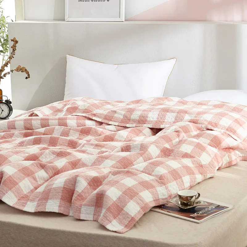 Хлопковое Клетчатое одеяло, летнее дышащее одеяло, покрывало для кровати, детское, взрослое, детское одеяло, s для кровати, офиса