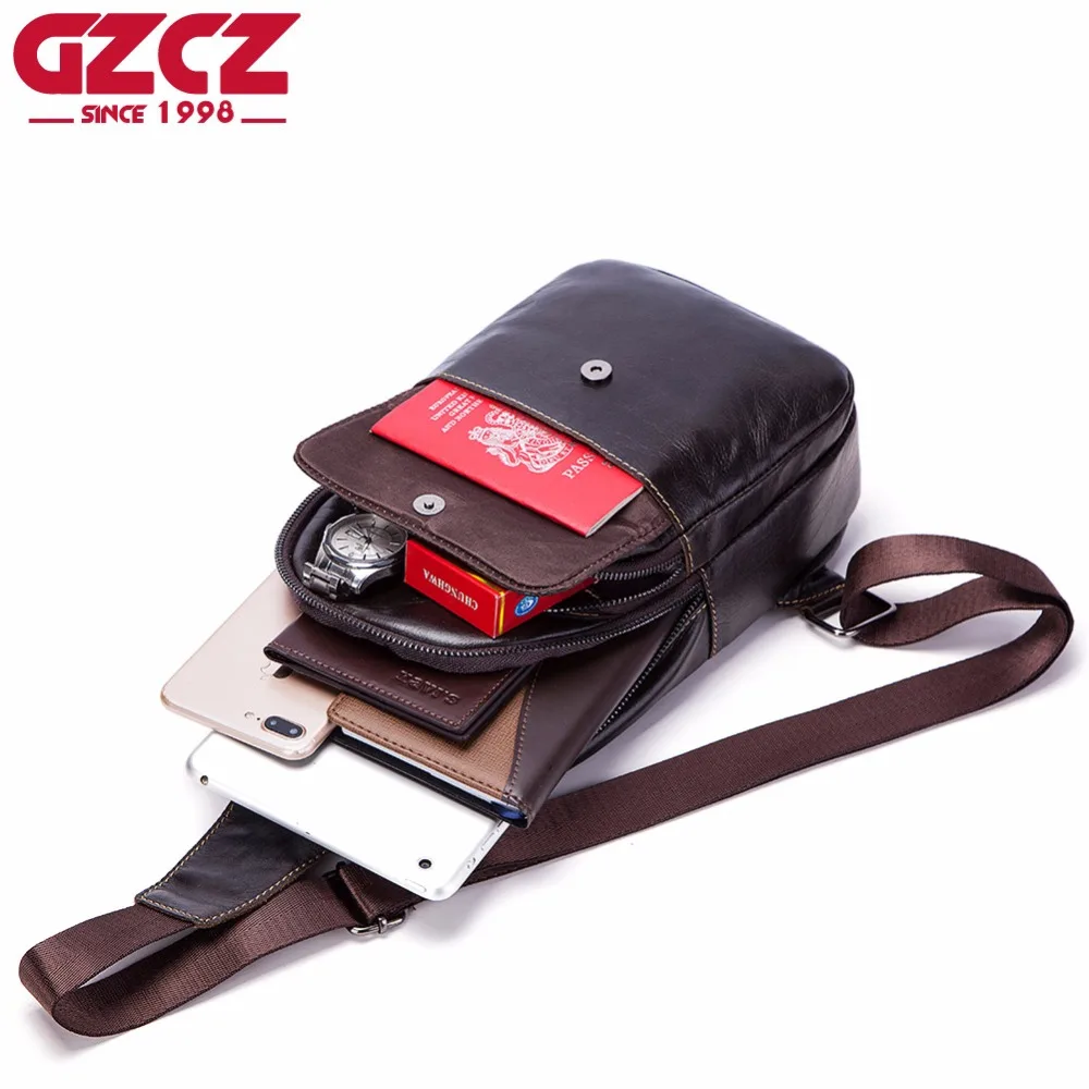 

2019 Men'S Genuine Leather Messenger Bags Vintage Men Handbags Interior Slot Pocket Men'S Bag Cell Phone Pocket Portomonee