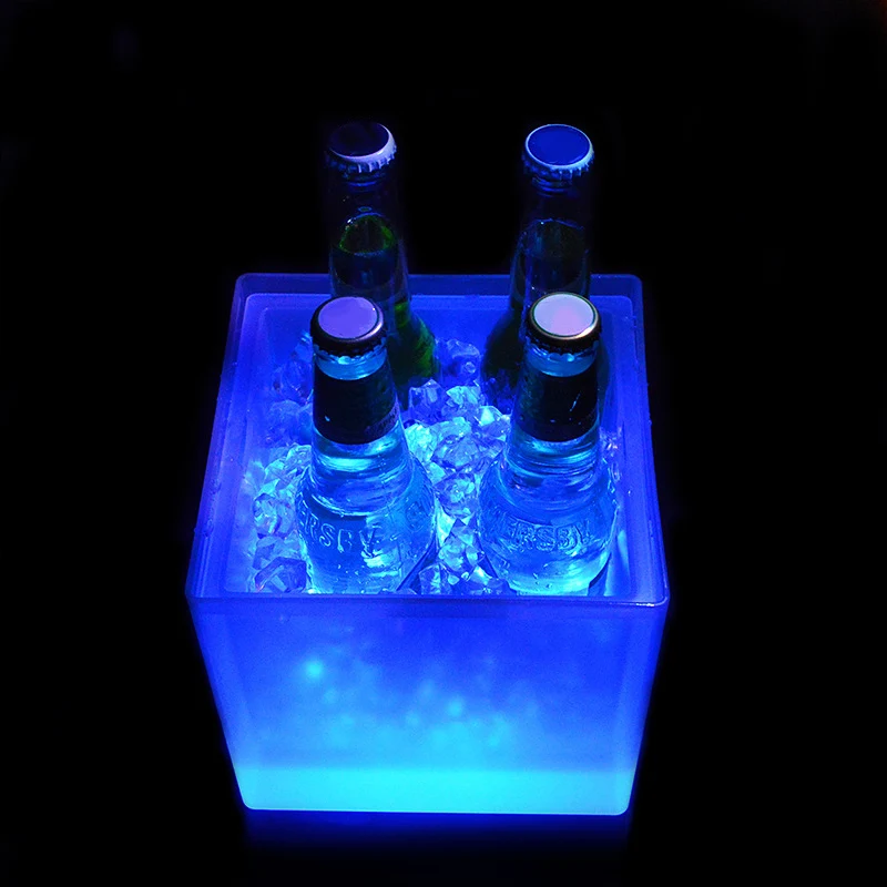 5L LED Ice Bucket Wine Cooler Colors Changing Champagne Wine Bucket for Night Party Home Bar Kitchen Tools ice bucket
