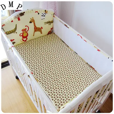 

Promotion! 5PCS Mesh New crib bedding set cotton cot sheet baby bed bumper set,include(4bumpers+sheet)