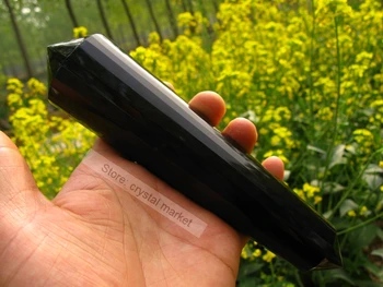 

24 SIDED NATURAL OBSIDIAN ROCK QUARTZ CRYSTAL HEALING POINT SUPER