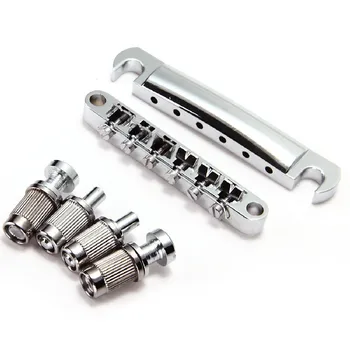 

High Quality Silver Chrome Professional Bridge & Stop Tail Bar Accessories for LP 6 Strings Electric Guitar Jazz Alloy