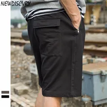NEWDISCVRY мужские шорты с карманом на молнии модные треники из хлопка эластичная талия хип хоп Бермуды летние шорты мужские уличные