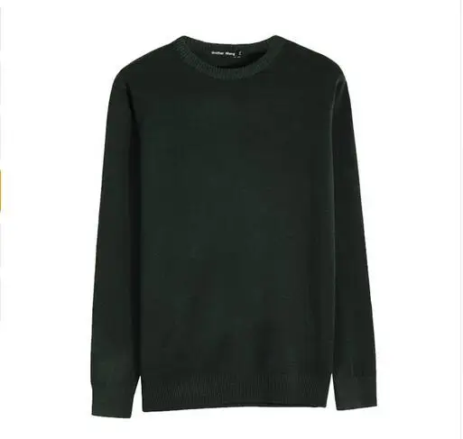 Осень зима мужской Повседневный свитер модный классический Мужской приталенный пуловер из хлопка с круглым вырезом брендовая одежда - Цвет: Green