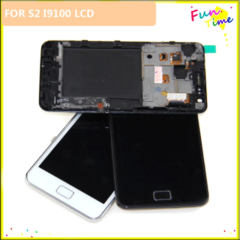 Для Samsung Galaxy S2 i9100 SII Plus i9105 ЖК дисплей с сенсорным экраном дигитайзер + рамка Полная