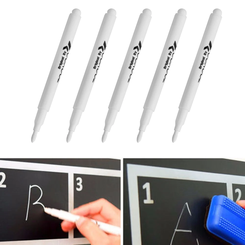 10pcs/pack White Liquid Chalk Pen Marker For Glass Windows Chalkboard