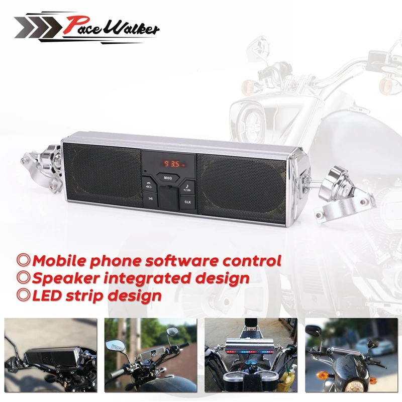 

Universal Motorcycle Audio Waterproof Motorcycle bluetooth MP3 USB FM Speaker Sound System Radio Stereo Speaker