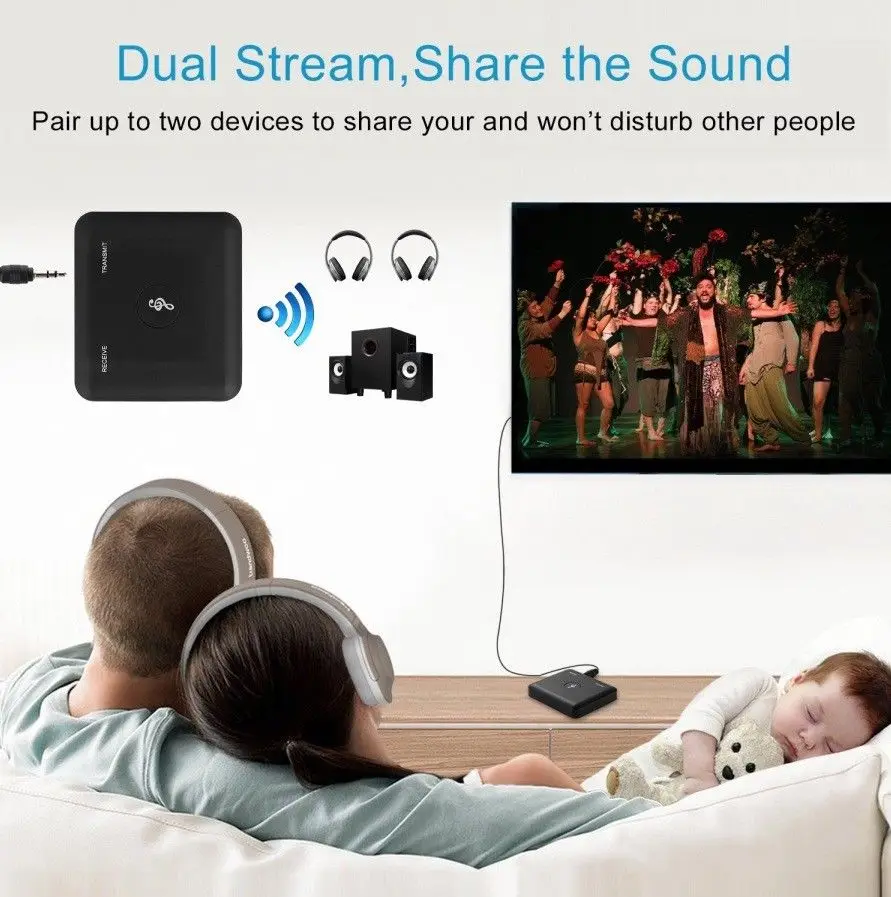 Беспроводной адаптер Bluetooth V4.2 передатчик и приемник A2DP аудио 3 5 мм Aux адаптеры Hub