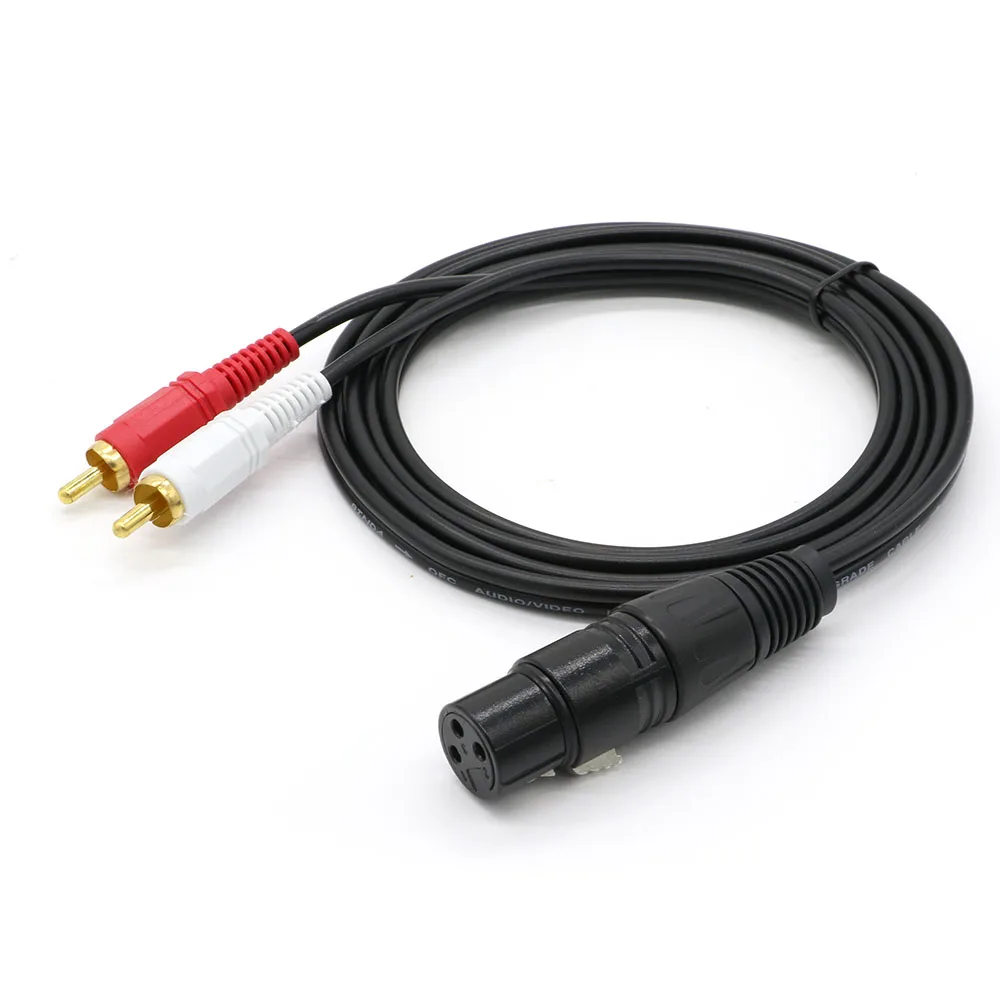 1 5 m XLR Женский до 2 RCA Мужской стерео аудио кабель Y разделительный провод шнур