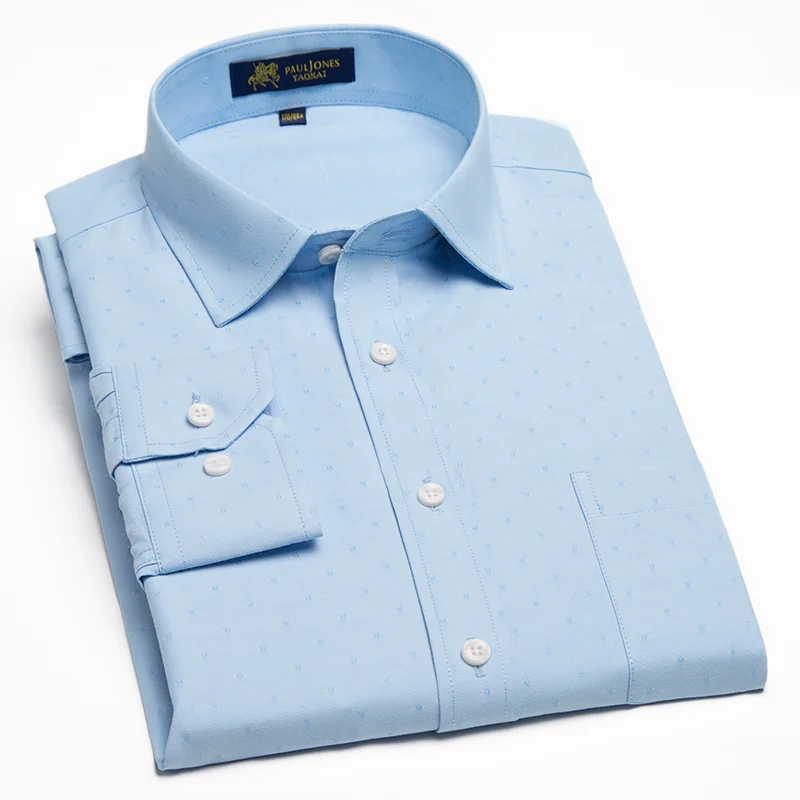 Oxford No-iron мужские рубашки для работы/офиса, классический дизайн, деловые официальные рубашки для мужчин, осенняя и зимняя одежда - Цвет: NJF23