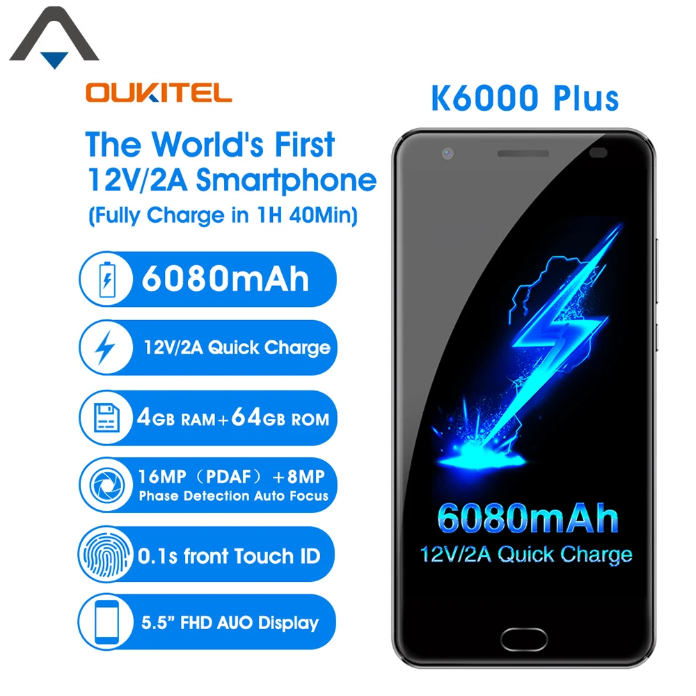 bilder für Oukitel K6000 PLUS 4G LTE smartPhone Octa-core 5,5 zoll 1080 P FHD 4 GB RAM 64 GB ROM 16MP Fingerabdruck 6080 mAh MTK6750T Android 7.0 bilder für Oukitel K6000 PLUS 4G LTE smartPhone Octa-core 5,5 zoll 1080 P FHD 4 GB RAM 64 GB ROM 16MP Fingerabdruck 6080 mAh MTK6750T Android 7.0