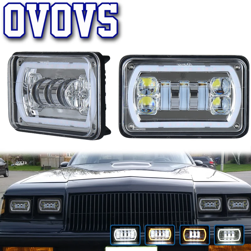 4x6" Square High Low Beam LED Headlight Reflector Sealed Beam Truck