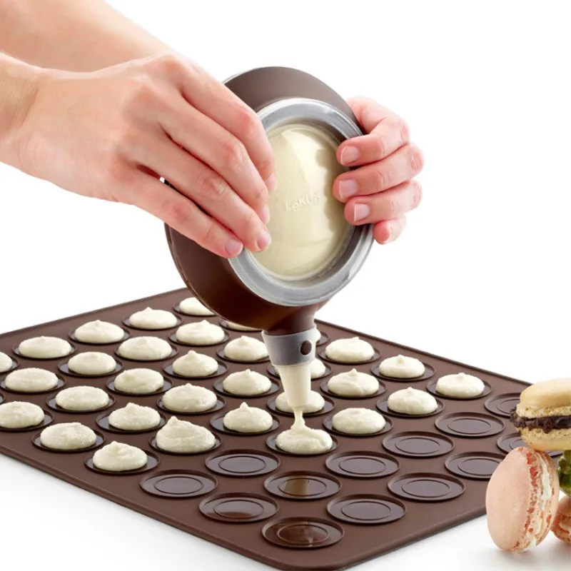 

2018 New 48-Cavity Silicone Macaron Macaroon Pastry Oven Baking Mould Sheet Mat DIY Mold Baking Mat Muffin Baking Tray Bakeware