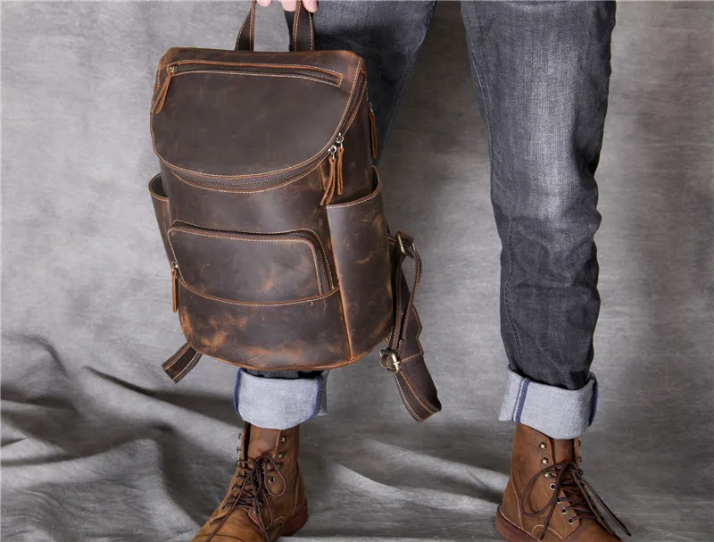 PNDME высокое качество простой crazy horse кожаный мужской женский рюкзак винтажная натуральная кожа дизайнерская Роскошная дорожная сумка для ноутбука