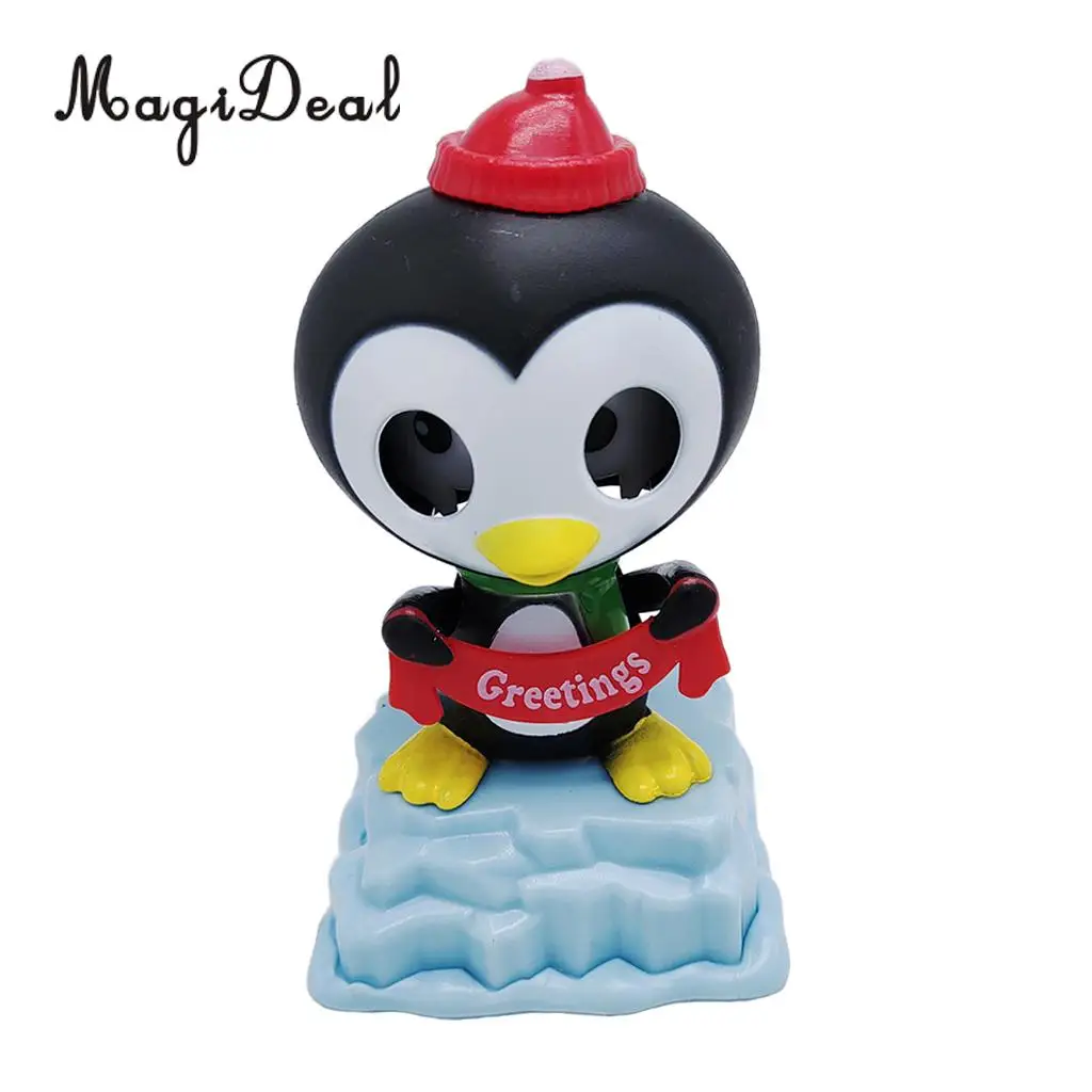 Solar Powered Bobbing Penguin Animal Figure - Fun Solar Science Toy Home Desktop Car Decor Bobbleheads Animal Pet Model