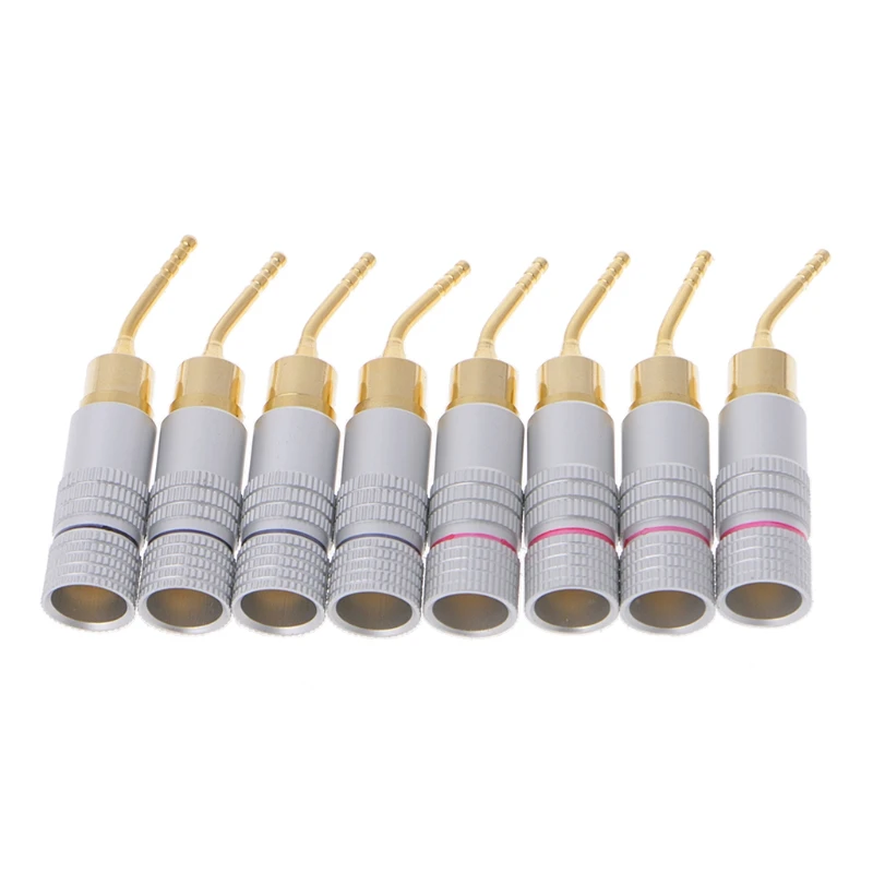 

8 Pcs 2mm Gold Plated Banana Audio Speaker Plugs Wire Connector #0604