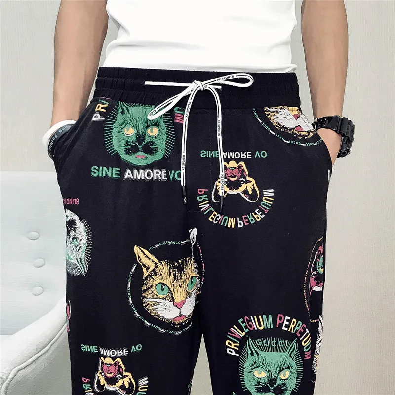 Фирменная Новинка Pantalon Hombre Мода летние Повседневное Мужские штаны для бега Slim Fit ботильоны Длина шорты-шаровары с принтом штаны, мужские брюки
