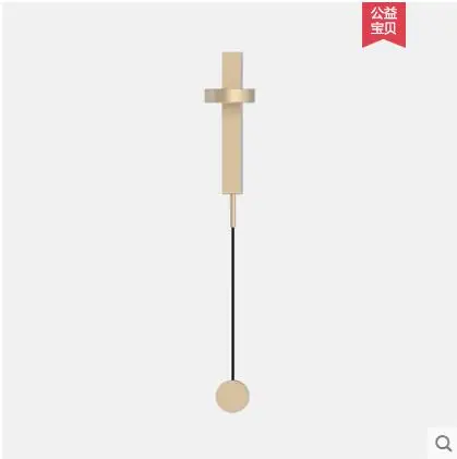 L Modern light luxury T wall lamp LED dimming simple design living room aisle corridor bedroom bedside decorative lights - Цвет абажура: gold
