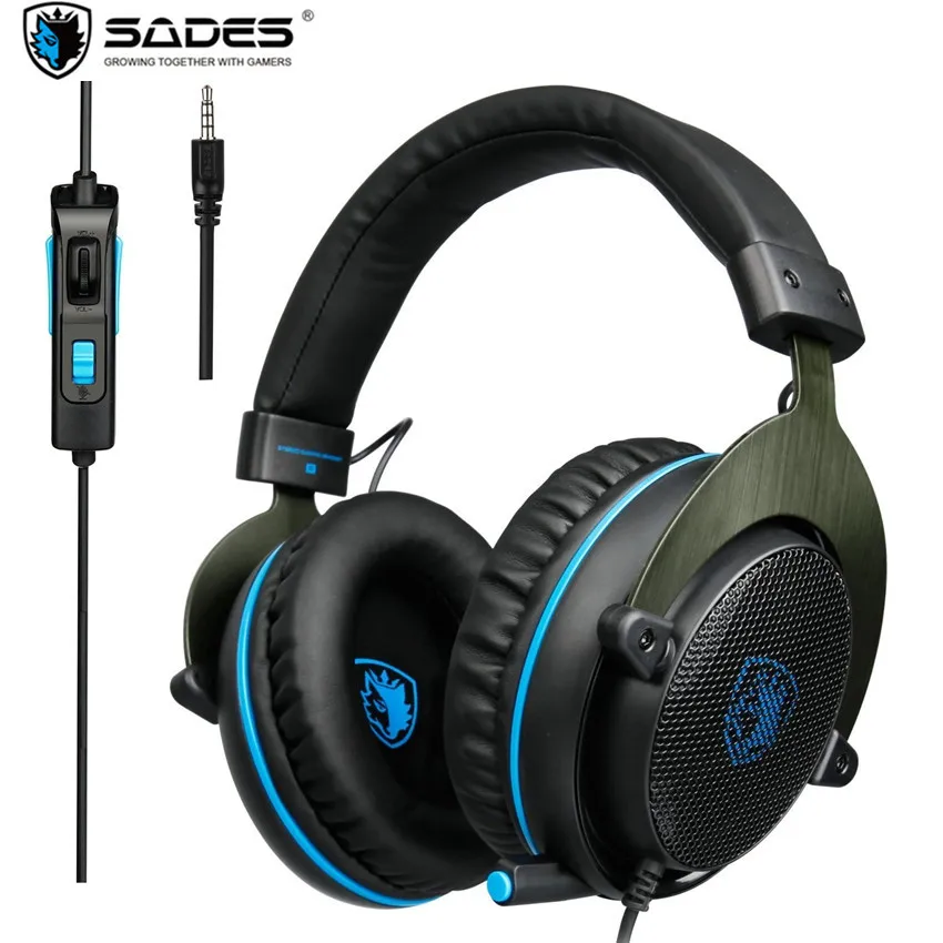 

SADES R3 PS4 Gaming Headset Bass Surround Stereo Over Ear PC Game Headphones with Mic Big Earmuffs for Ps4 Xbox one Laptop Phone