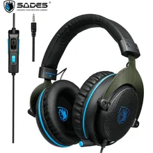 Discount! SADES R3 PS4 Gaming Headset Bass Surround Stereo Casque Over Ear PC Game Headphone with Microphone for Computer Ps4 Laptop Phone