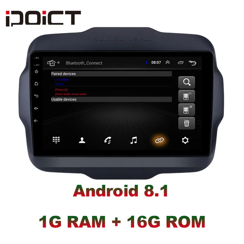 Excellent IDOICT Android 8.1 Car DVD Player GPS Navigation Multimedia For JEEP Renegade Radio 2016-2017 car stereo wifi 3