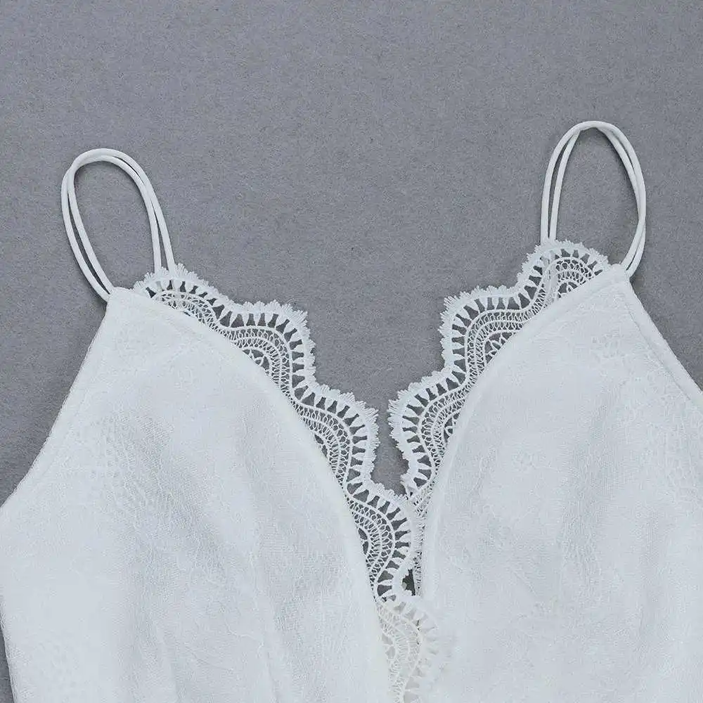 Высокое качество белый v-образный вырез кружева Bodycon район бандажный купальник сексуальные Модный Купальник